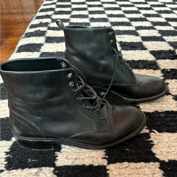 SAINT LAURENT Patti black leather army lace-up combat ankle boot 36 - Picture 3 of 8
